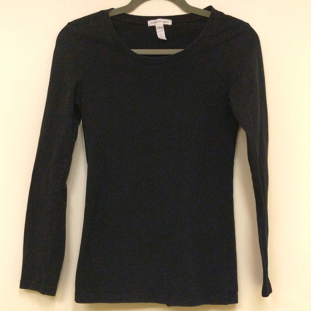 Girls Black L/S stretch shirt. AMBIENCE Size L